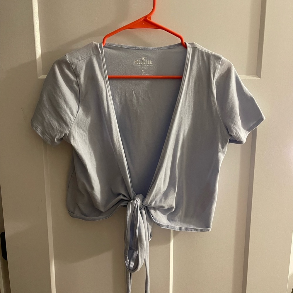 Hollister “must- have collection” baby tee, light blue.